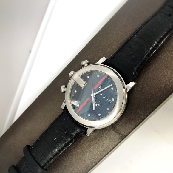 Authentic Gucci Chrono 101m men’s watch leather - Picture 3 of 8